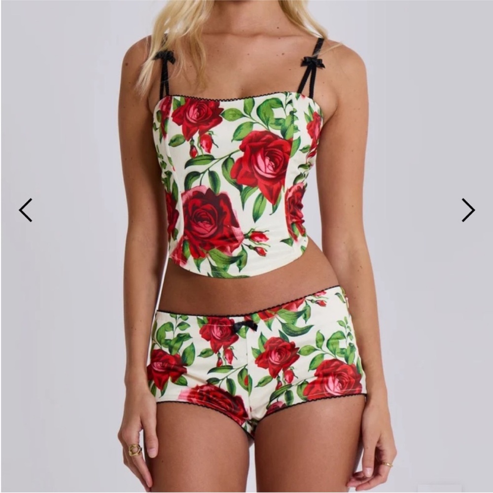 Floral Print Women's Intimate Set
